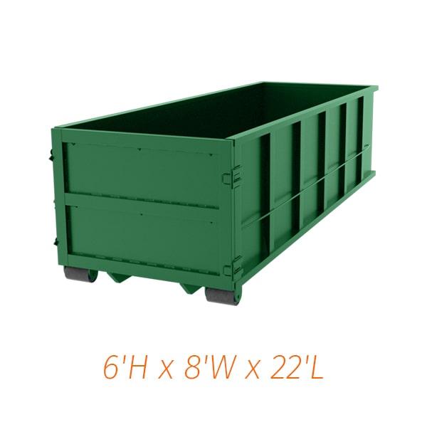 we offer flexible rental options for our 30-yard dumpsters